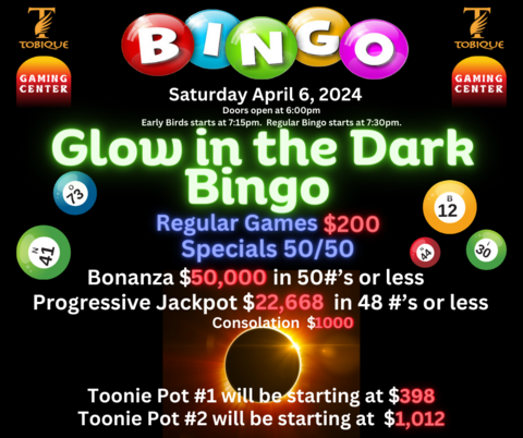 Glow in Dark Bingo - April 6, 2024