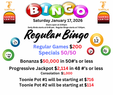 Bingo January 17, 2026