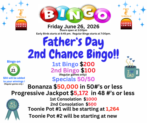 Bingo June 26, 2026