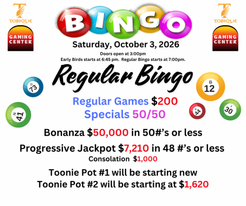 October 3, 2026 - Bingo